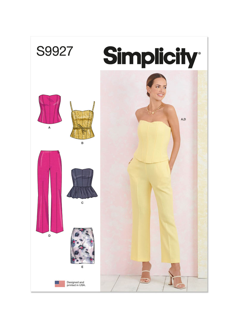 Simplicity Sweetheart Neckline Misses Corsets, Pants and Skirt Sewing Pattern S9927