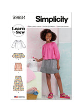 Simplicity Girls Tops and Skirts Sewing Pattern S9934 A (7-8-10-12-14)