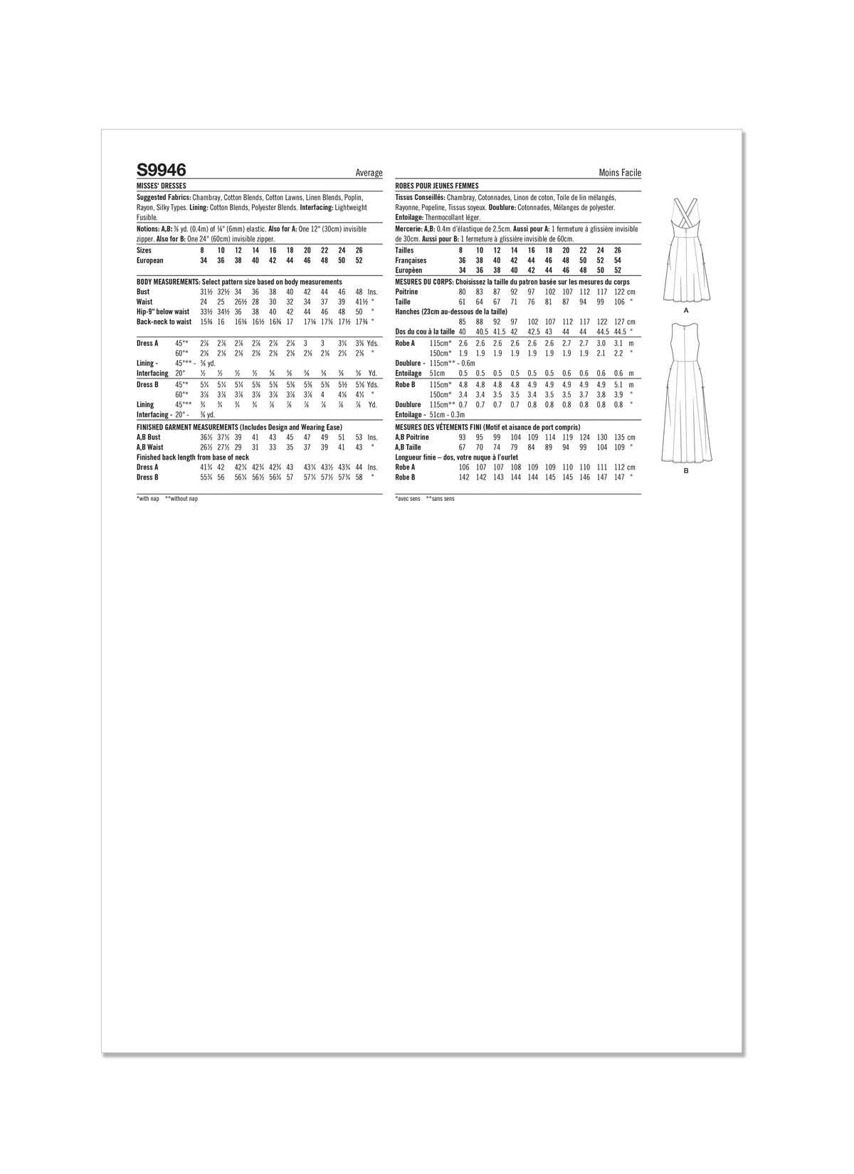 Simplicity Misses Dresses by Mimi G Style Sewing Pattern S9946