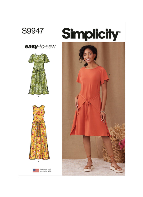 Simplicity Misses Knit Dress with Sleeve & Length Patterns S9947