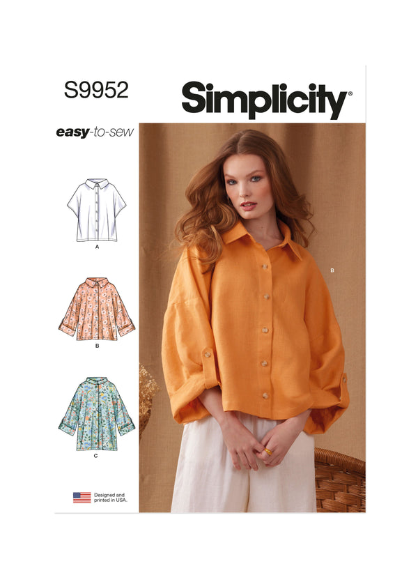 Simplicity Misses Shirts: Easy-to-Follow Sewing Pattern S9952A