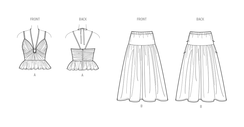 Simplicity Misses Top and Skirt Sewing Pattern Guide S9958