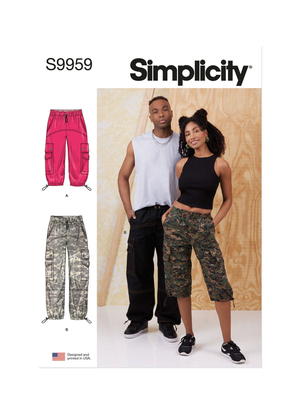 Simplicity Unisex Cargo Pants Sewing Pattern Guide S9959A