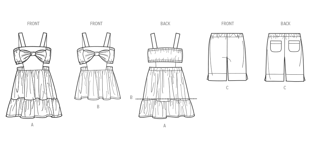 Simplicity: Children's Dress, Top and Shorts Sewing Pattern S9962A