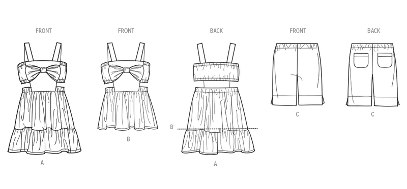 Simplicity: Children's Dress, Top and Shorts Sewing Pattern S9962A