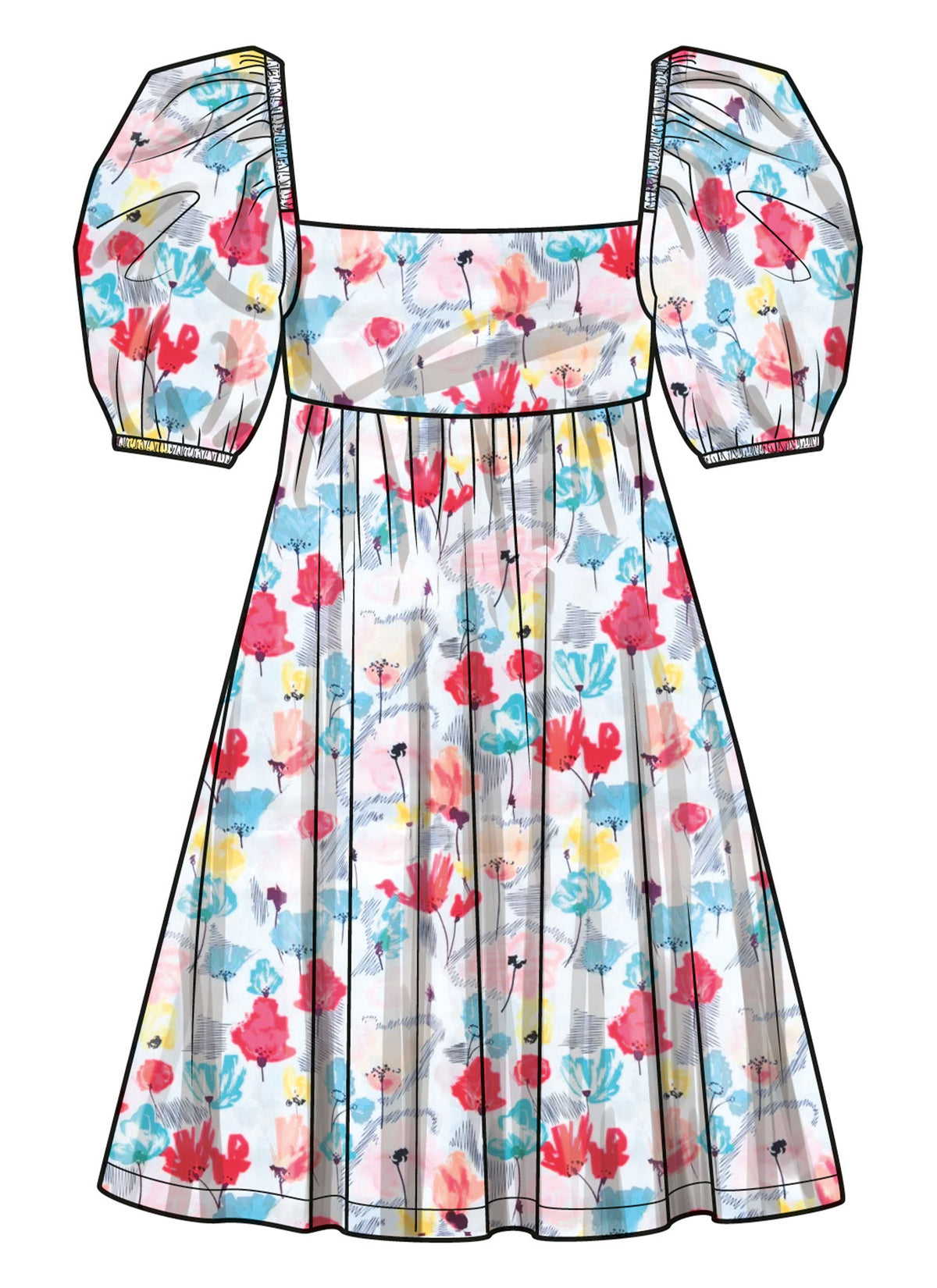 Simplicity Girls' Dress with Back Bodice & Length Variations Pattern S9964A
