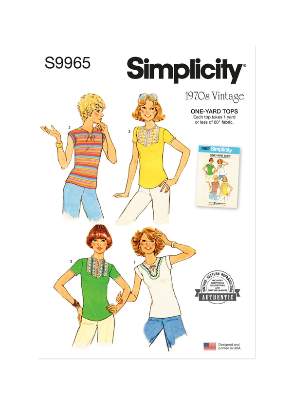 Simplicity Misses Knit Tops Sewing Pattern for Stylish Creations S9965A
