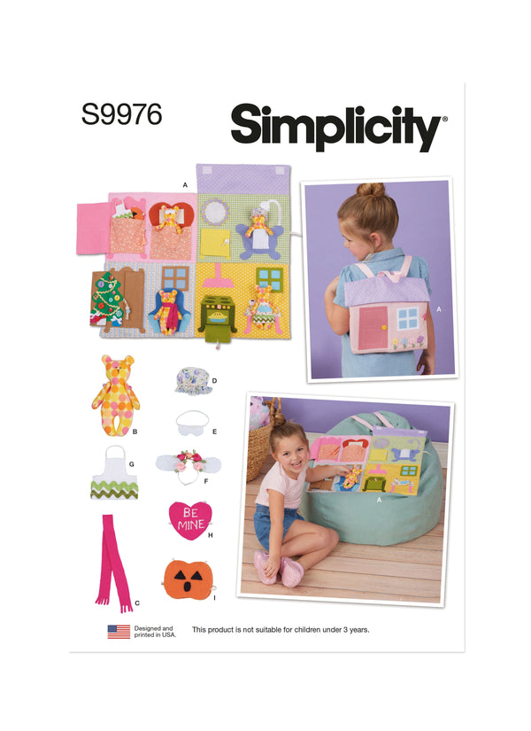 Simplicity Doll House Backpack Sewing Pattern for Bears S9976OS