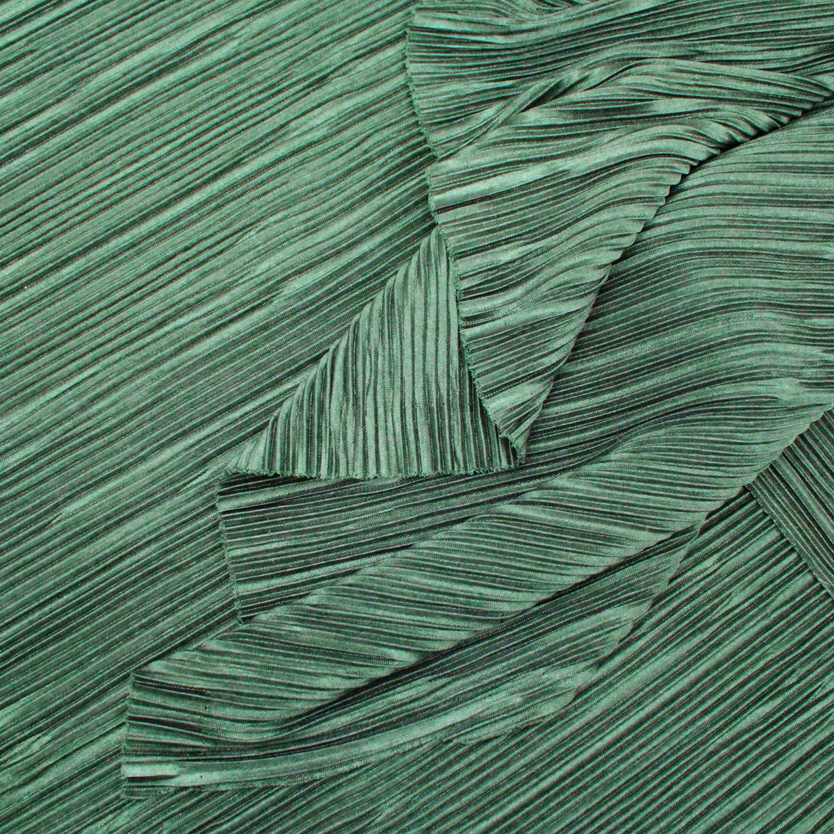 Satin Feel Cloque Crinkled Pleats Plisse Fabric - Bottle