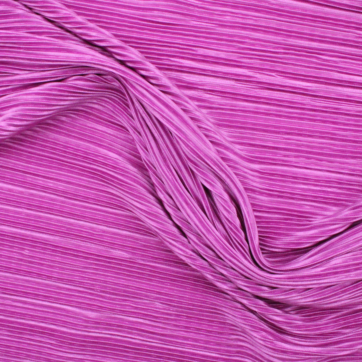 Satin Feel Cloque Crinkled Pleats Plisse Fabric - Cattleya Orchid
