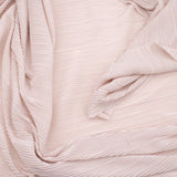Satin Feel Cloque Crinkled Pleats Plisse Fabric - Champagne