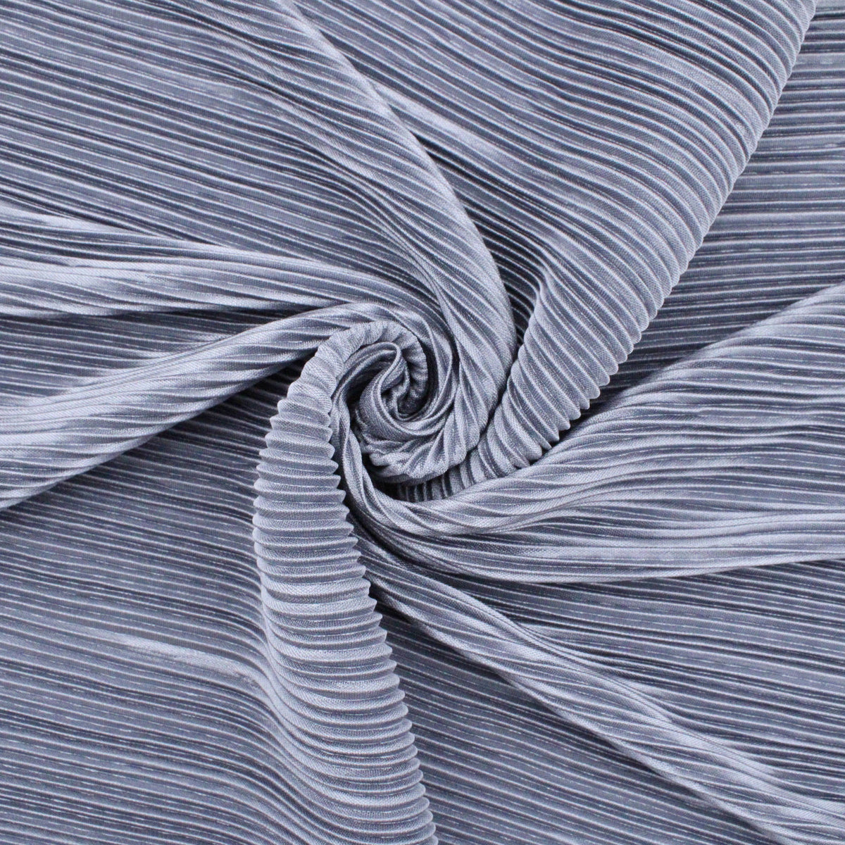 Satin Feel Cloque Crinkled Pleats Plisse Fabric - Dark Grey