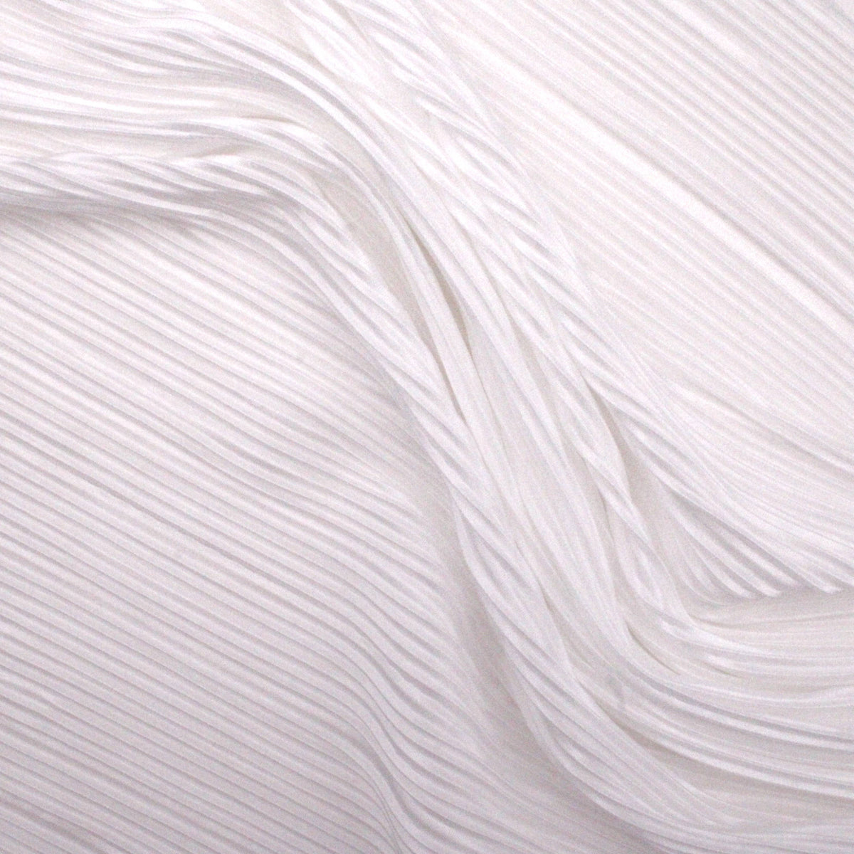 Satin Feel Cloque Crinkled Pleats Plisse Fabric - Ivory