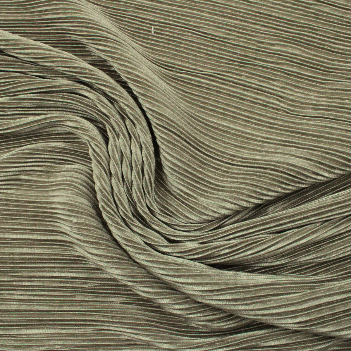 Satin Feel Cloque Crinkled Pleats Plisse Fabric - Khaki
