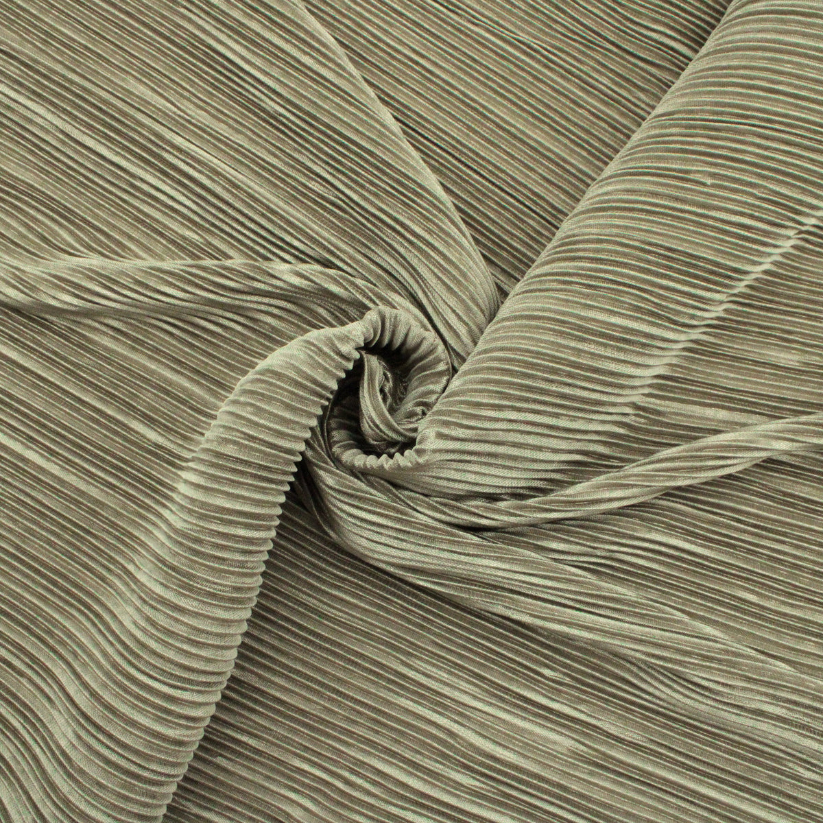 Satin Feel Cloque Crinkled Pleats Plisse Fabric - Khaki