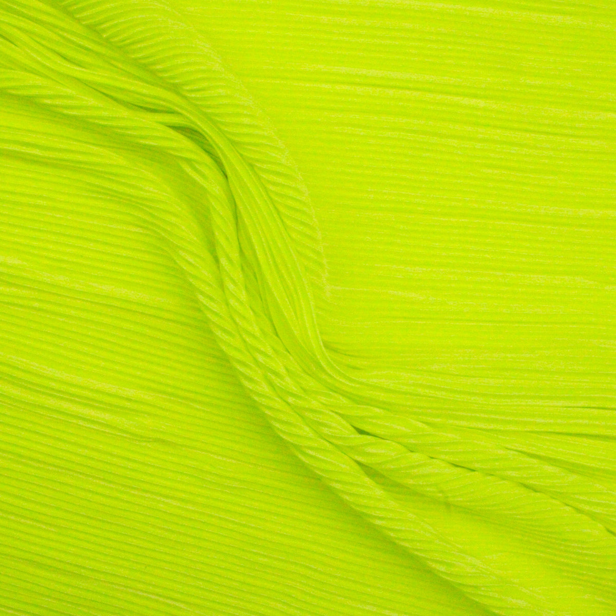 Satin Feel Cloque Crinkled Pleats Plisse Fabric - Lime
