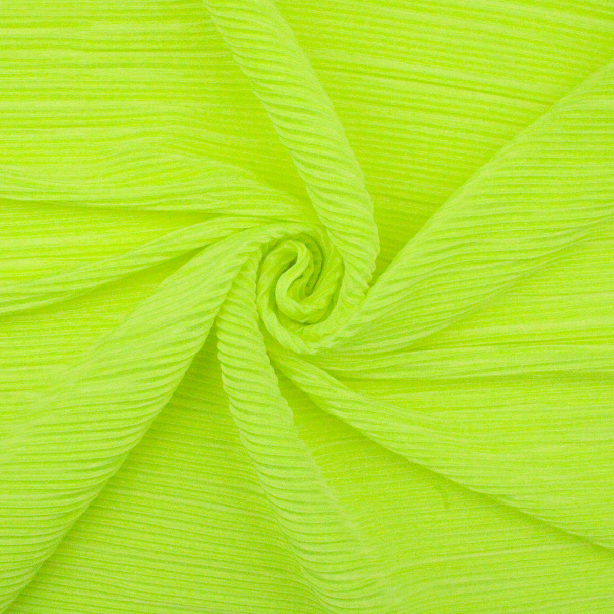 Satin Feel Cloque Crinkled Pleats Plisse Fabric - Lime
