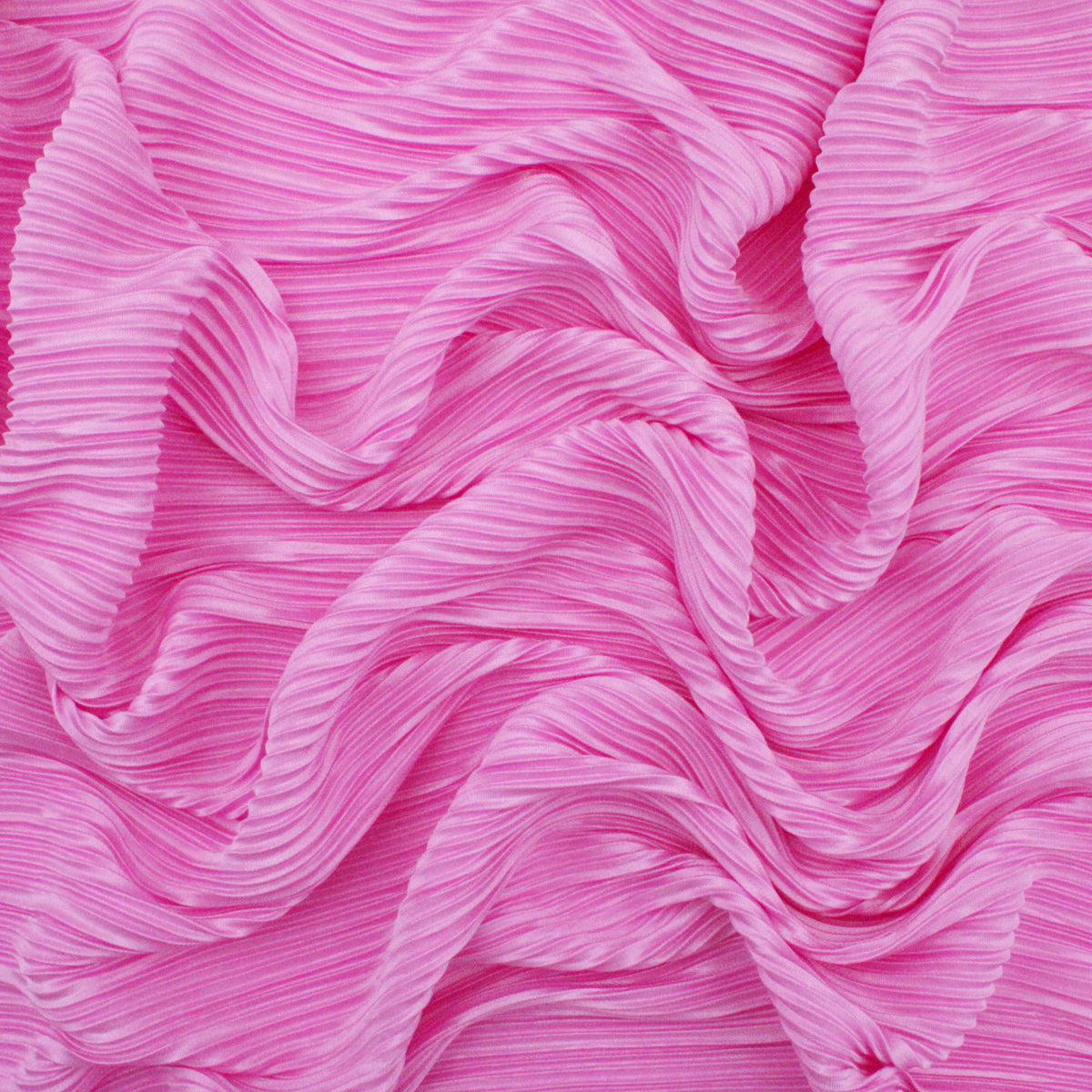 Satin Feel Cloque Crinkled Pleats Plisse Fabric - Orchid