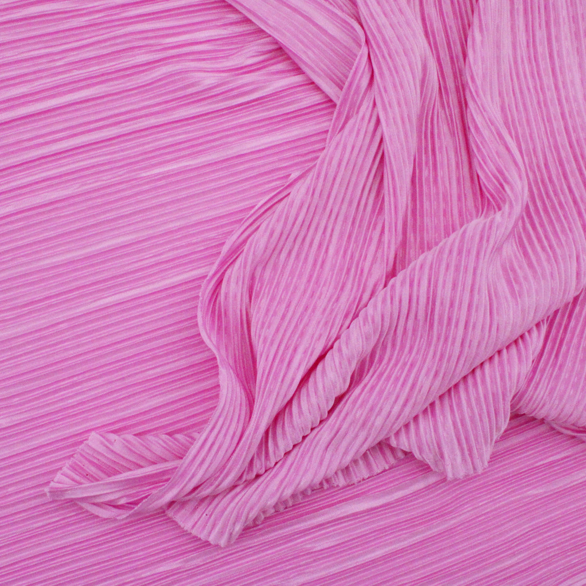Satin Feel Cloque Crinkled Pleats Plisse Fabric - Orchid
