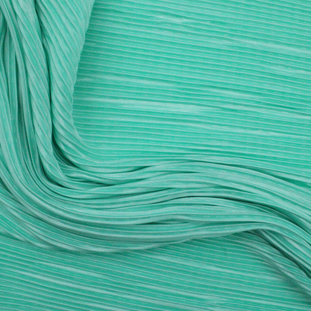 Satin Feel Cloque Crinkled Pleats Plisse Fabric - Tropical Aqua