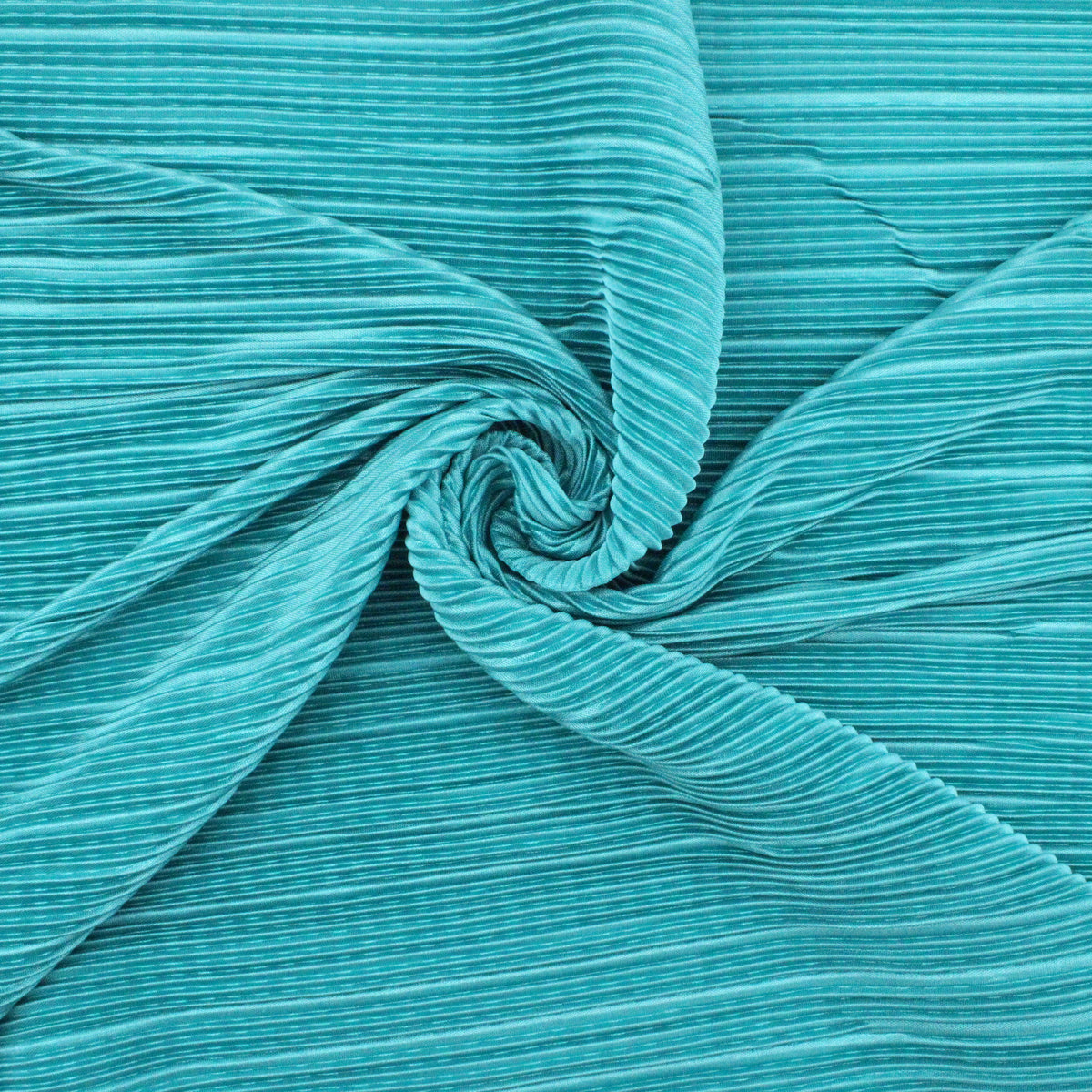 Satin Feel Cloque Crinkled Pleats Plisse Fabric - Turquoise