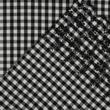 Scallop Border Cotton Embroidered Dressmaking Fabric - Black Gingham