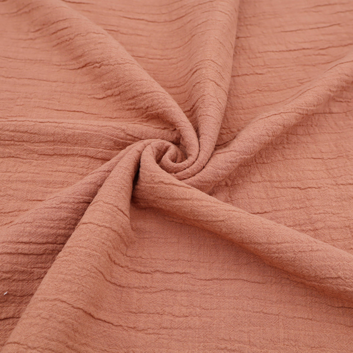 Slubbed Cotton Textured Double Gauze Dressmaking Fabric - Brick