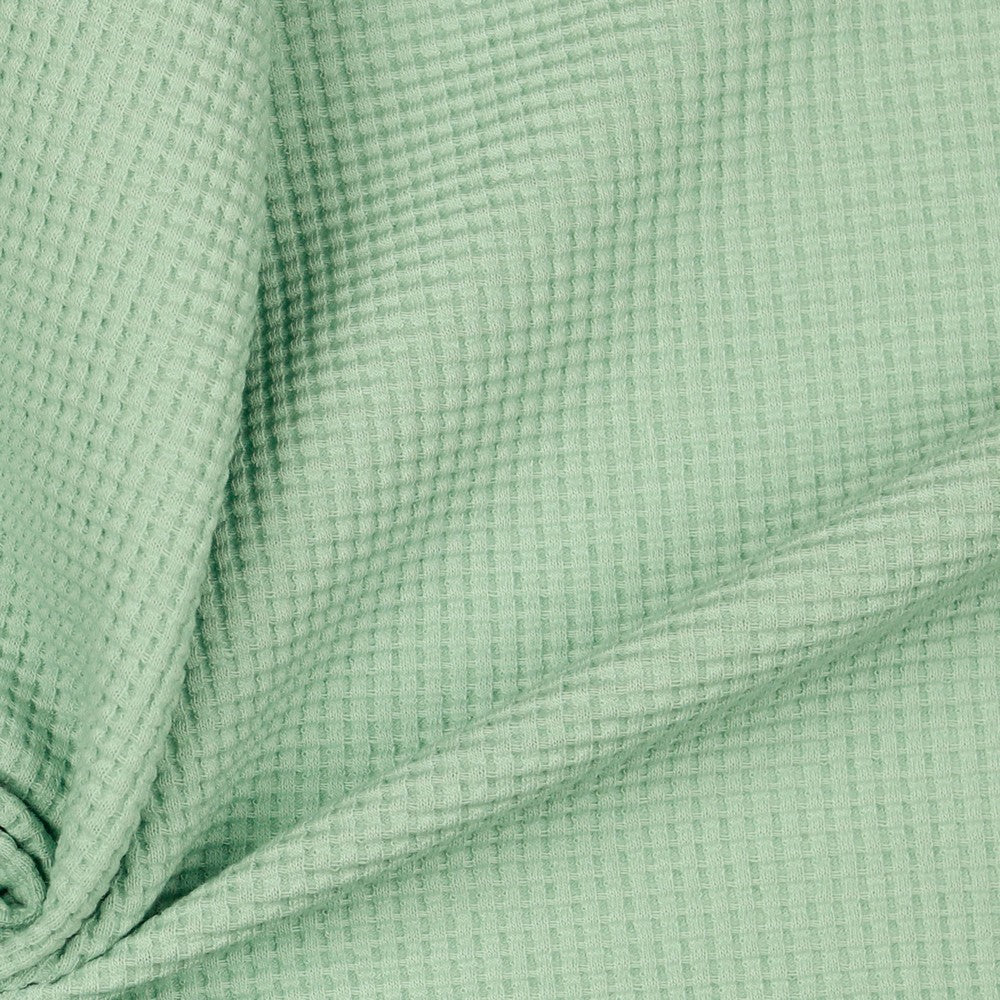 Small Waffle Cotton Jersey - Mint Green