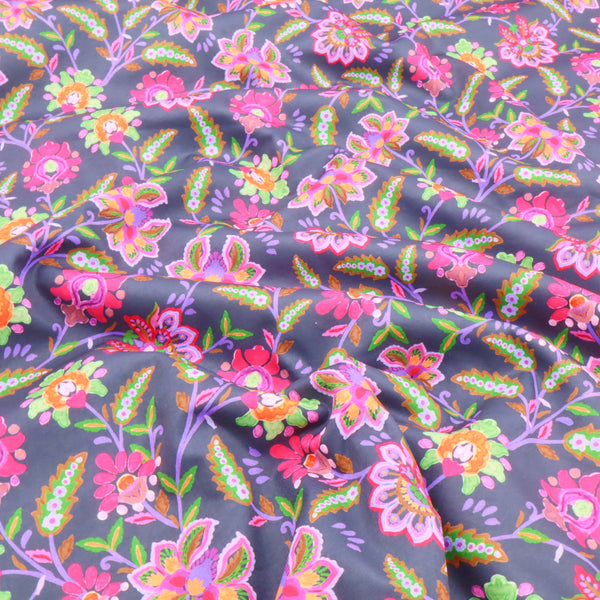 Softshell Fleece Outdoor Coating Jacketing Fabric - Asian Flowers