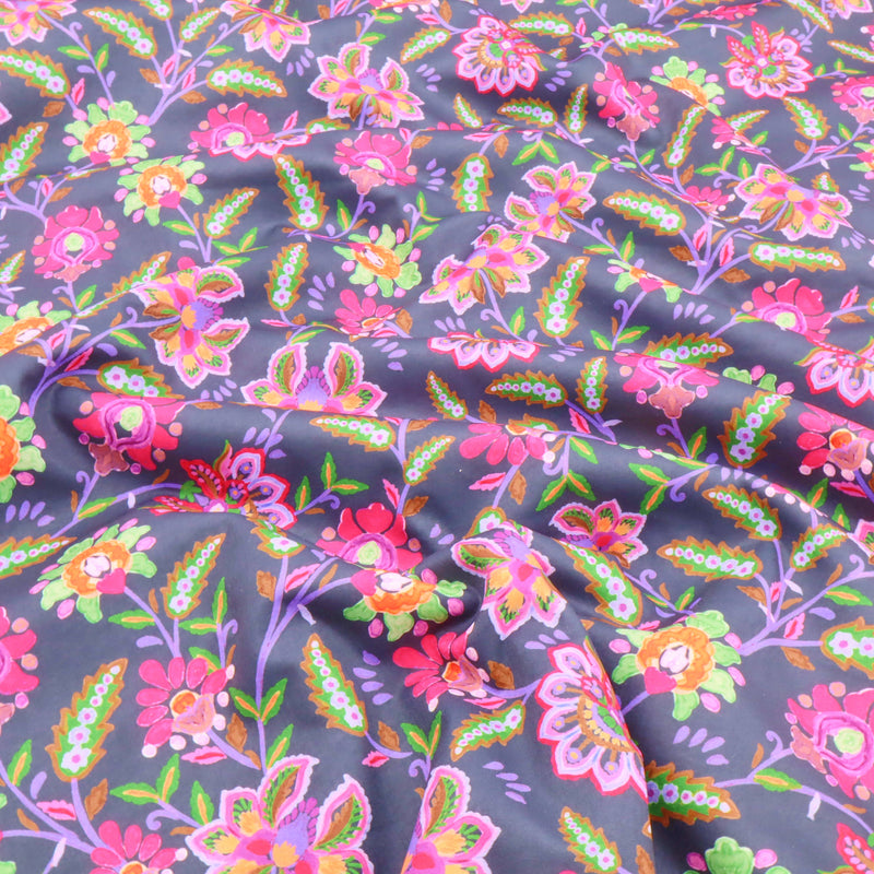 Softshell Fleece Outdoor Coating Jacketing Fabric - Asian Flowers