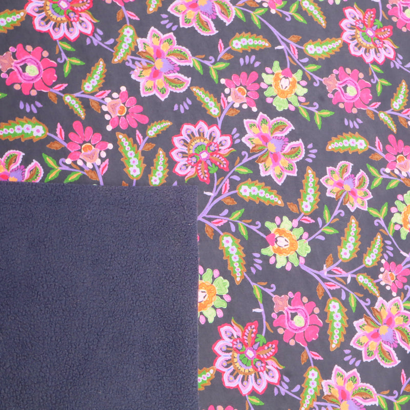 Softshell Fleece Outdoor Coating Jacketing Fabric - Asian Flowers