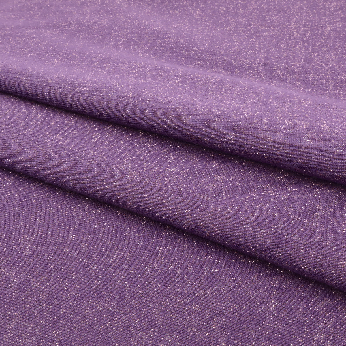 Glitter Sweatshirt Cotton Jersey Fabric- Purple