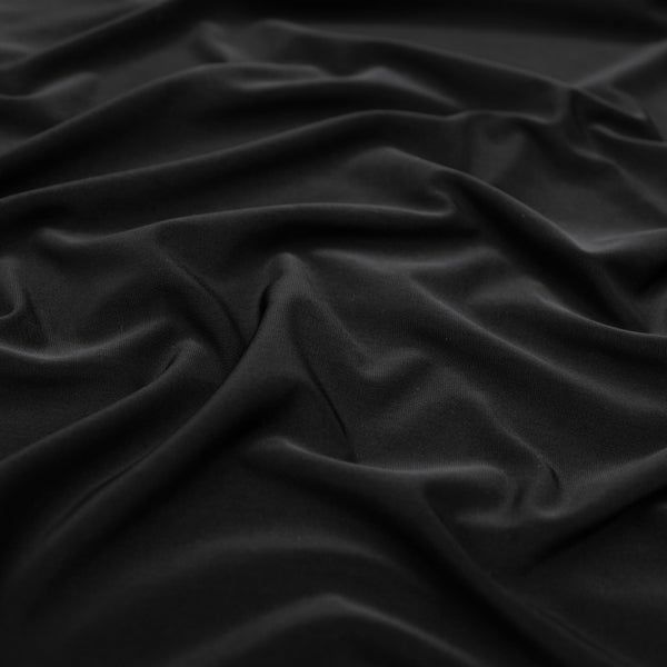 Soft Touch Elastane Dressmaking Fabric- Black Wash