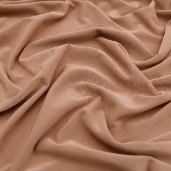 Soft Touch Elastane Dressmaking Fabric- Caramel Swirl