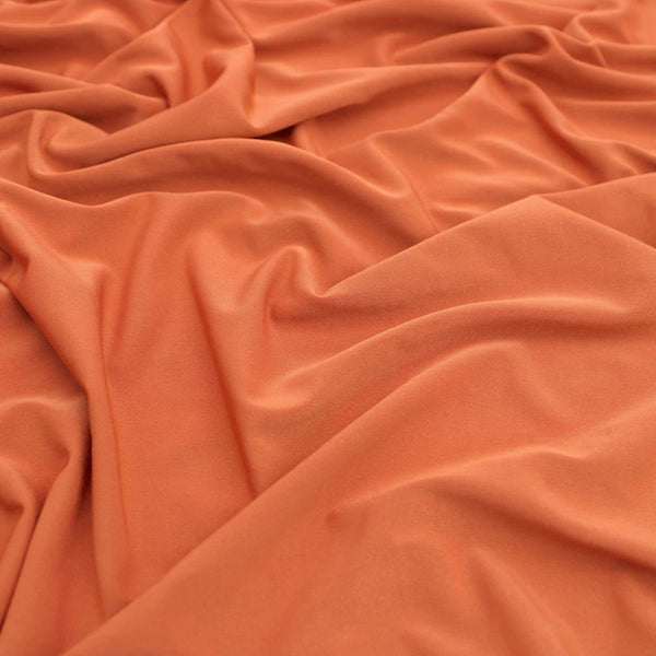 Soft Touch Elastane Dressmaking Fabric- Fiery Orange