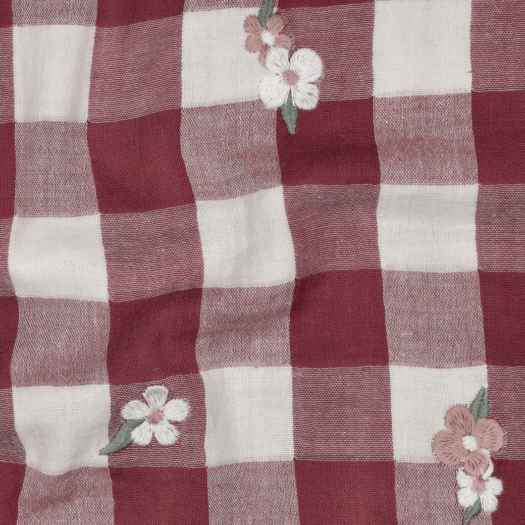 Mulberry Embroidered Flowers