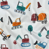 Stevie Printed Cotton Poplin OEKO TEX Dressmaking Fabric - Construction Vehicles