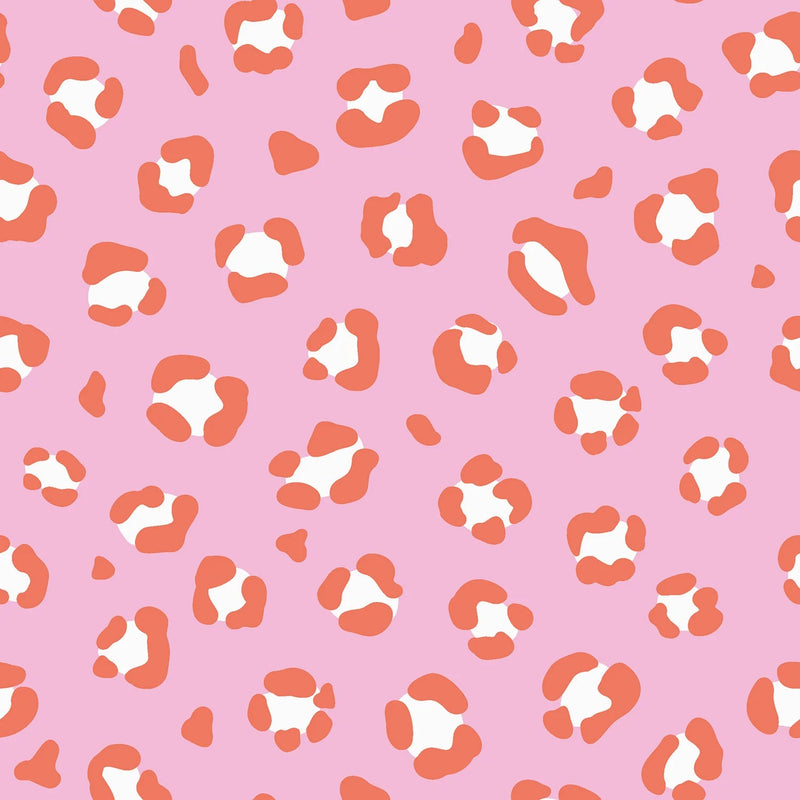 Stevie Printed Cotton Poplin OEKO TEX Dressmaking Fabric - Pink Panther Leopard