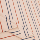 Striped Ribbed Organic Cotton Jersey GOTS Dressmaking Fabric - Natural