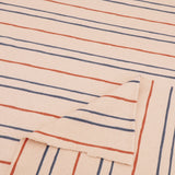 Striped Ribbed Organic Cotton Jersey GOTS Dressmaking Fabric - Natural