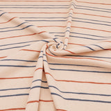 Striped Ribbed Organic Cotton Jersey GOTS Dressmaking Fabric - Natural