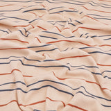 Striped Ribbed Organic Cotton Jersey GOTS Dressmaking Fabric - Natural