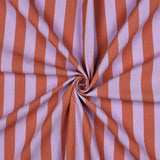 Verona Striped Yarn-Dyed Cotton Dressmaking Fabric - Lavender & Orange