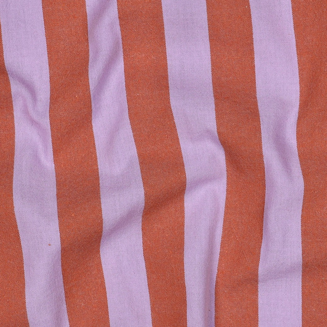 Verona Striped Yarn-Dyed Cotton Dressmaking Fabric - Lavender & Orange