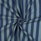 Verona Striped Yarn-Dyed Cotton Dressmaking Fabric - Navy & Muted Teal