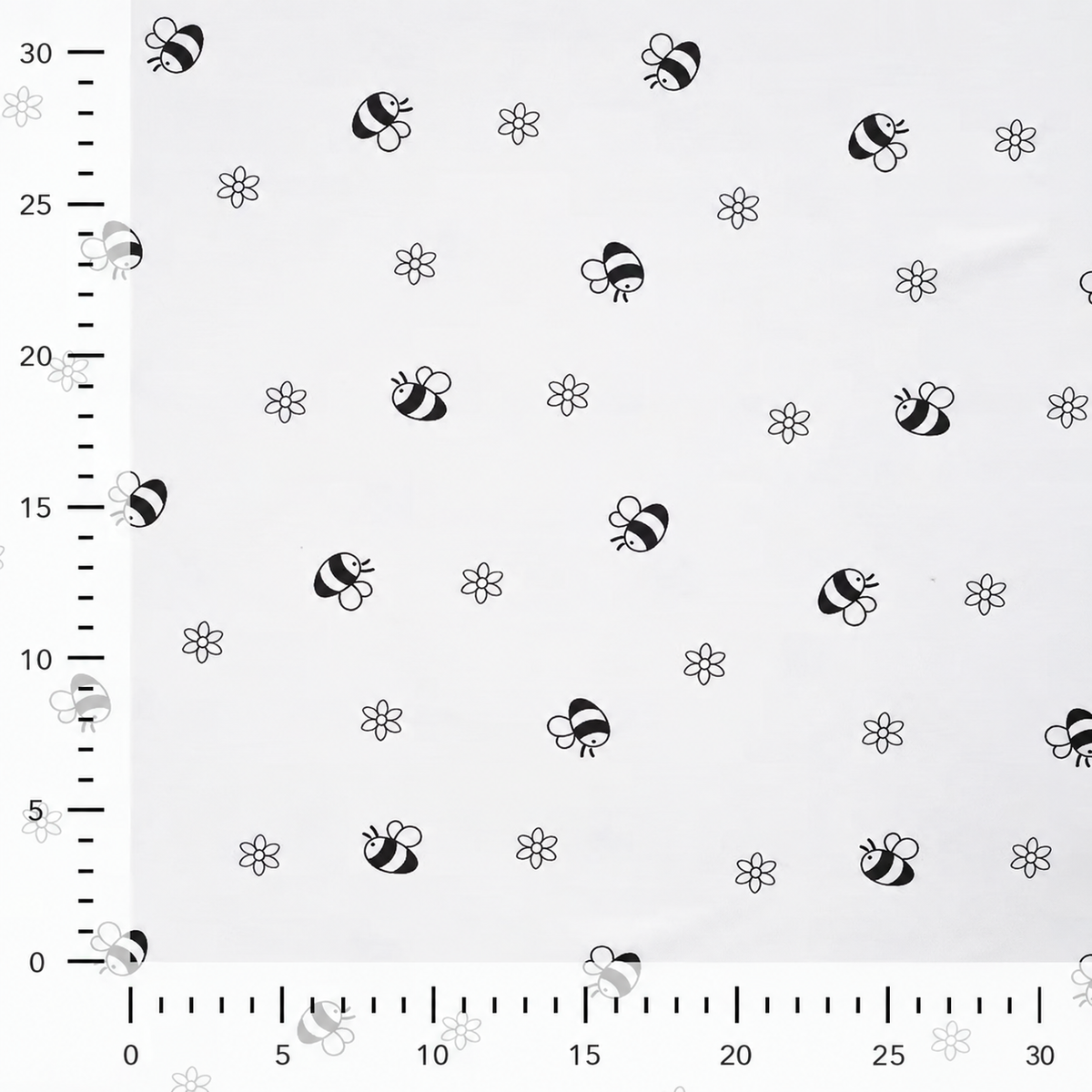 Sun Colour Changing Printed Cotton Jersey Dressmaking Fabric - Bees and Flowers