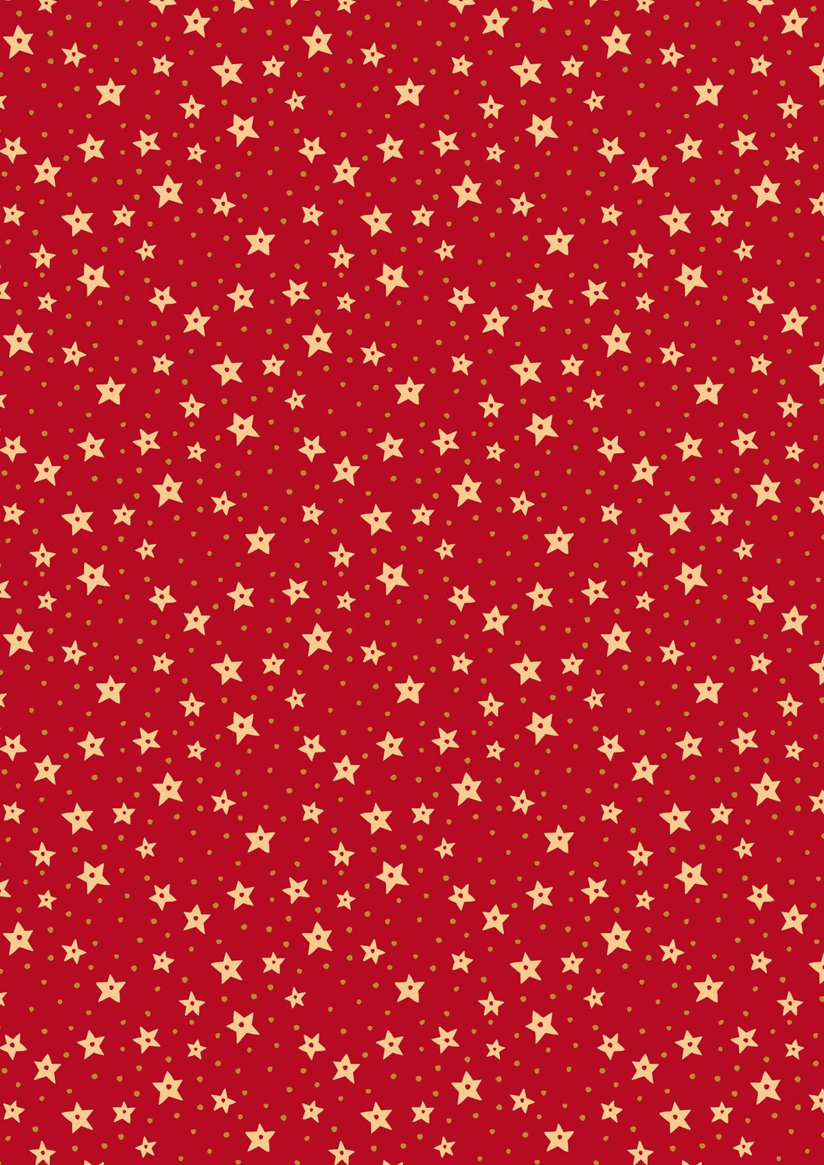 Lewis and Irene Christmas All is Bright by Stuart Hillard Cotton Quilting Patchwork Craft Pre Shrunk Fabric - Stars on Red