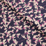 Tencel Viscose Mary Pink Flowers - Navy/Pink