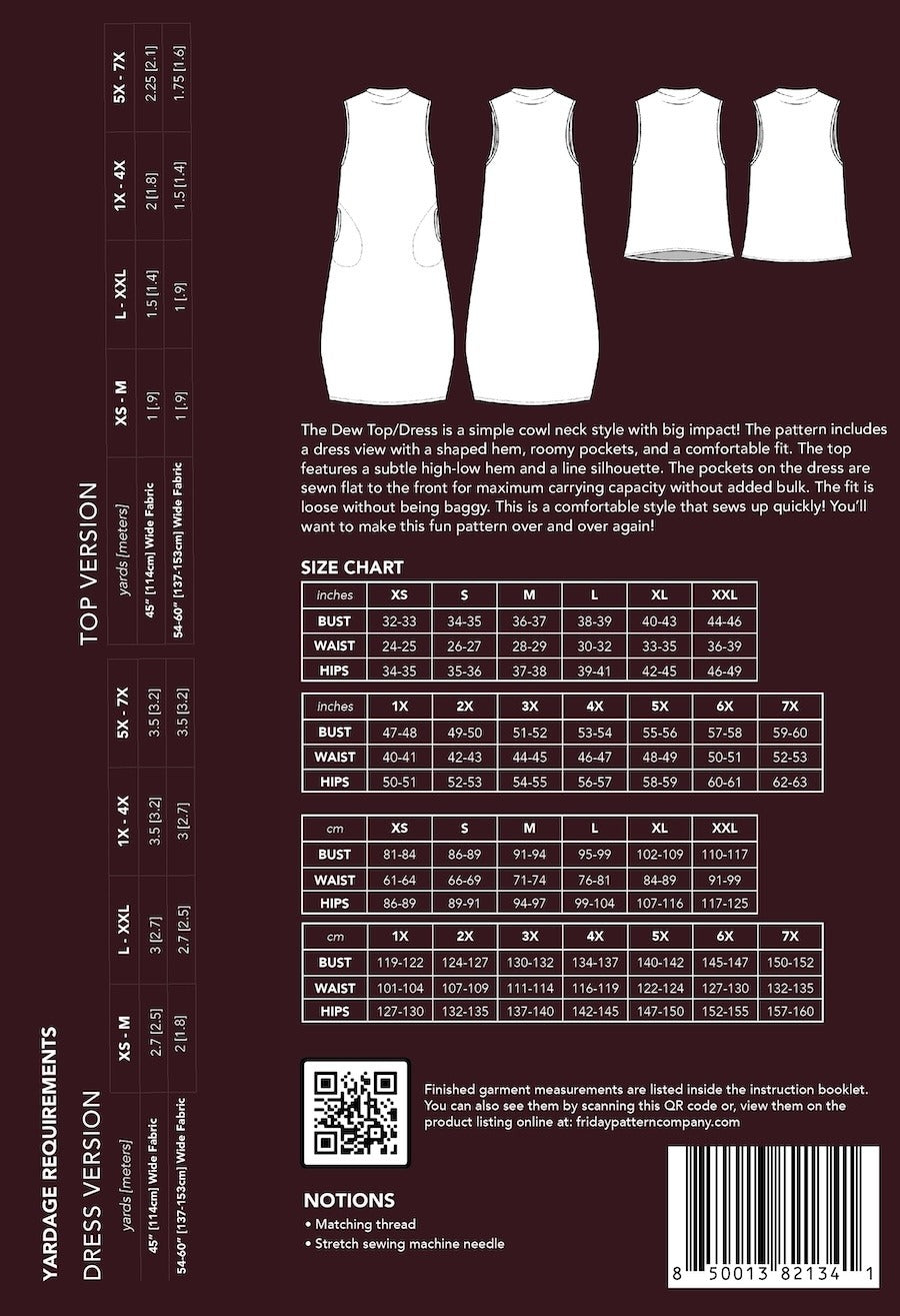 Dew Top and Dress Sewing Pattern - By Friday Pattern Company