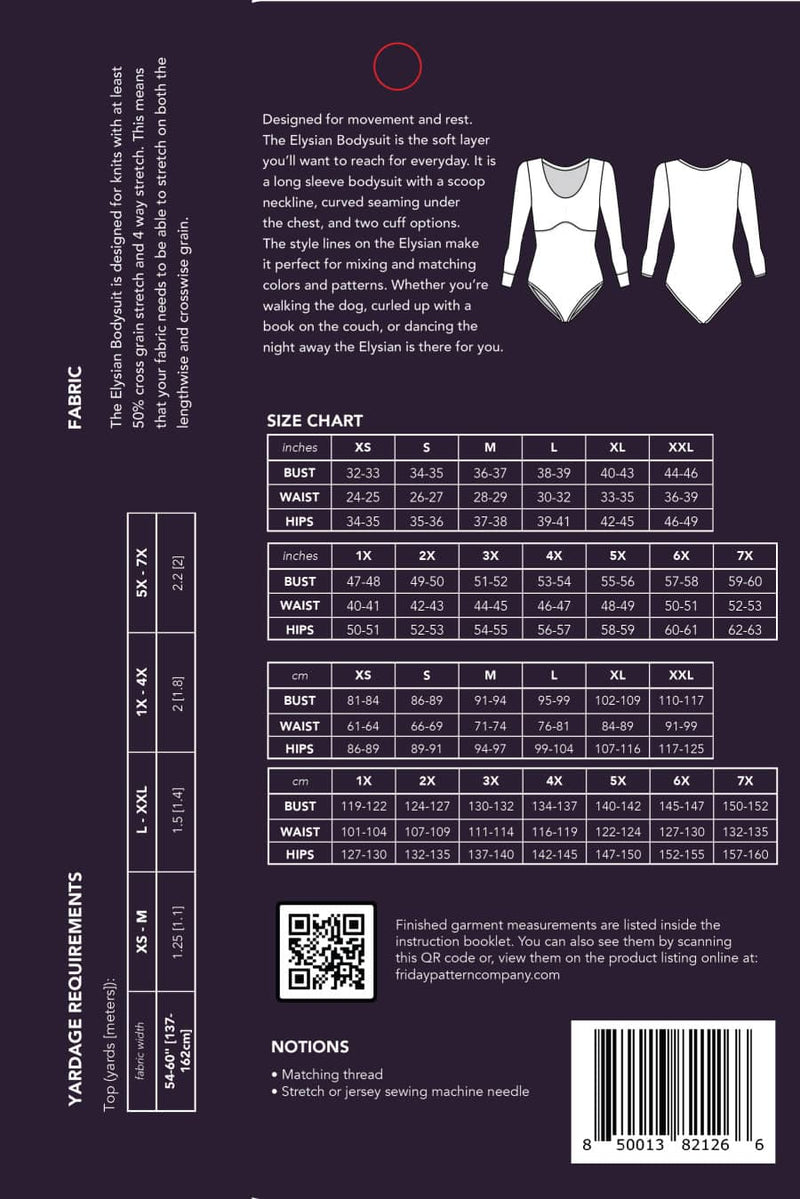 Friday Pattern Co - Elysian Bodysuit / XS - 7X – Needlework
